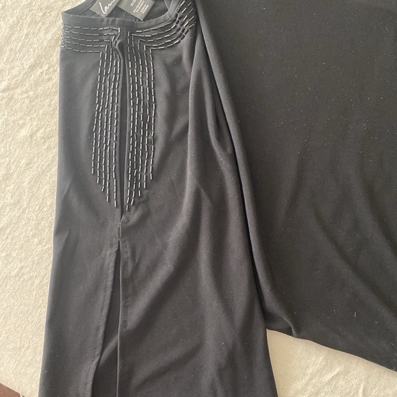 Lane Bryant | women’s 18/20 black | cold shoulder embellished boxy blouse - Picture 2 of 3